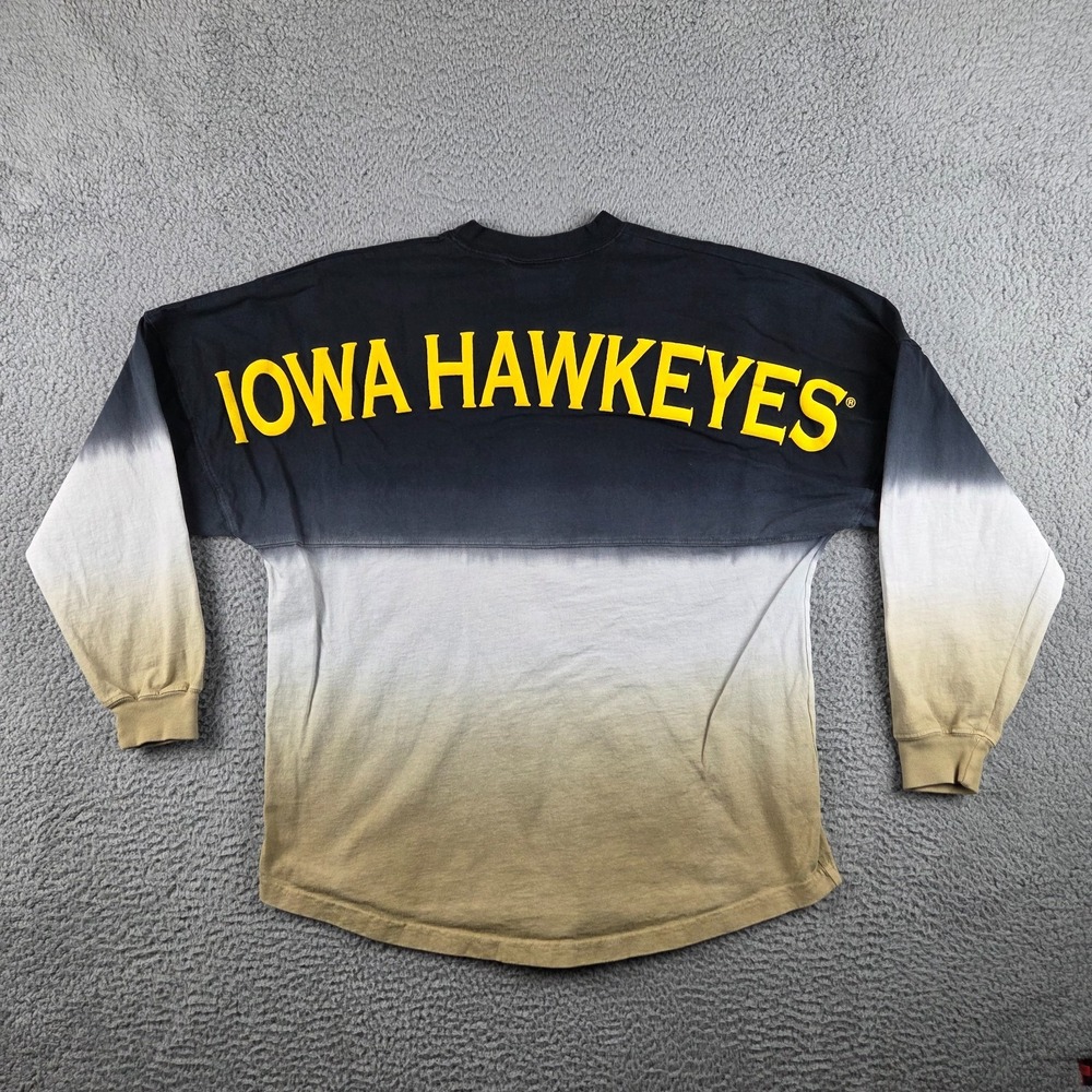 Iowa Hawkeyes Spirit Jersey Shirt Womens M Tie Dye Black Gray‎ Brown NCAA